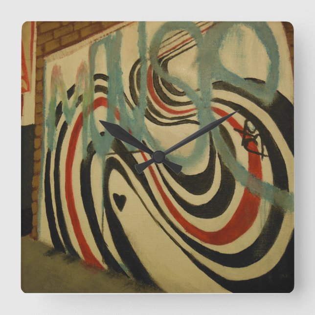 Relógio Quadrado muro de elliott smith (Frente)