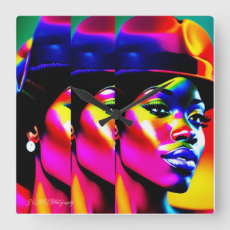 Relógio Quadrado MUSE NEON: Iridescência Elétrica