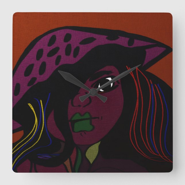 Relógio Quadrado Mushroom Girl  (Frente)