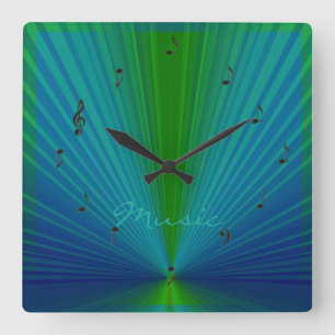 Relógio Quadrado Musical Notes Creative>Music Wall Clock