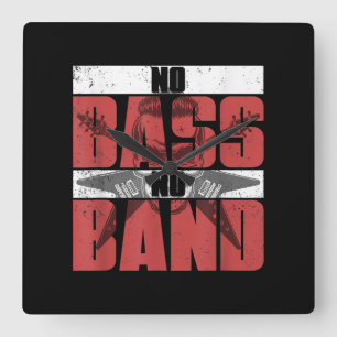 Relógio Quadrado Músico Bhelps Gift Idea Bass Guitar