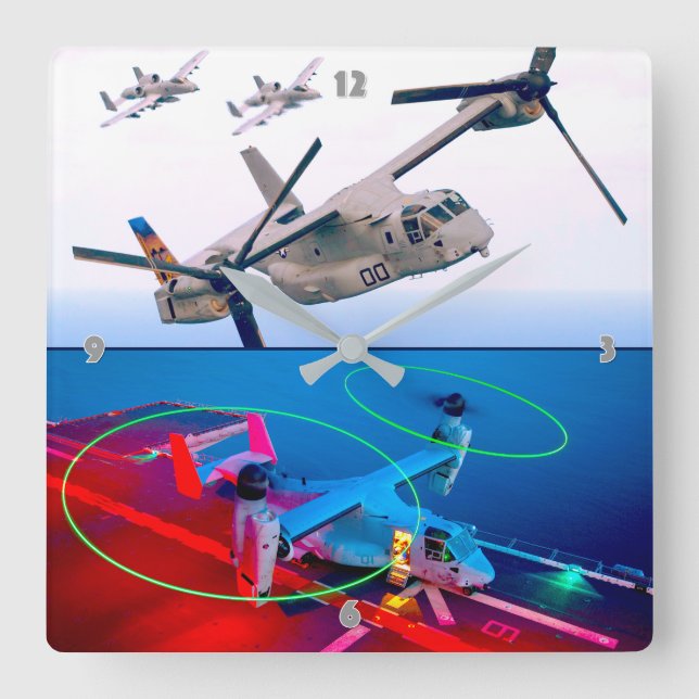 RELÓGIO QUADRADO MV-22B OSPREY (Frente)