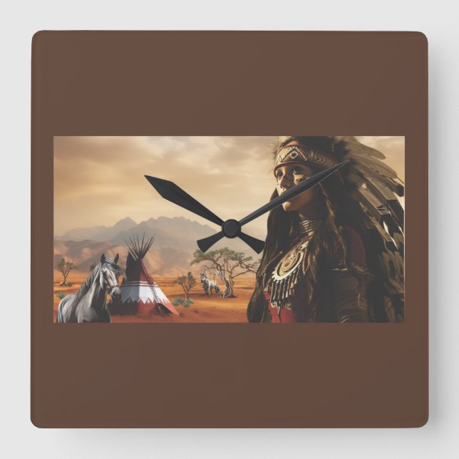 Relógio Quadrado My Native Homeland (Frente)