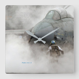 Relógio Quadrado "My rock" -Psalm 144:1-2