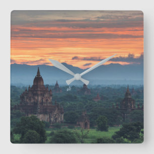 Relógio Quadrado Myanmar, Bagan Sunrise