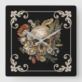 Relógio Quadrado Mystic Skull Vintage Black