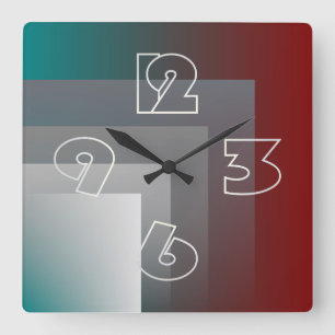 Relógio Quadrado N - cinza Borgonha da cerceta