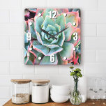 Relógio Quadrado Na moda de fotografia suculenta do cacto verde-min<br><div class="desc">Os cactos prosperam nas condições mais duras do deserto. Sonho com os dias ensolarados e a atmosfera pacífica do jardim de Verão, sempre que se verifica o tempo neste incrível relógio do muro da fotografia. Sua escolha de um relógio quadrado ou redondo. Faz um presente excelente para o lar! Você...</div>