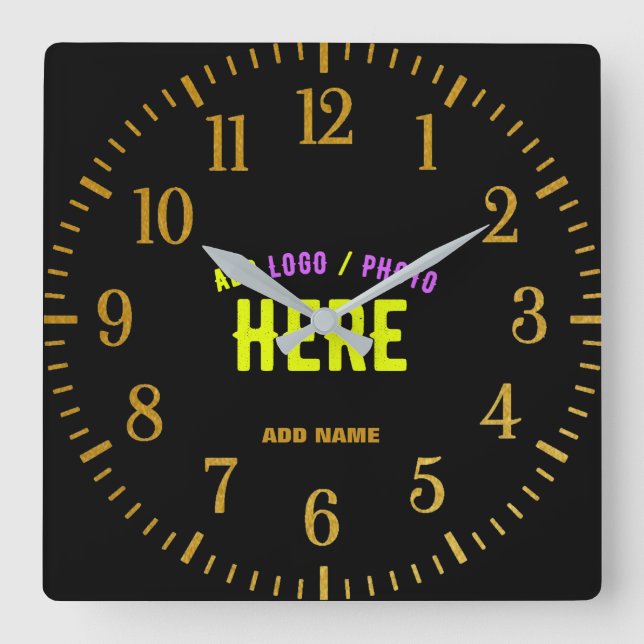 RELÓGIO QUADRADO NA MODA MODERNO PERSONALIZÁVEL NEGRO VERIFICADO CO (Frente)