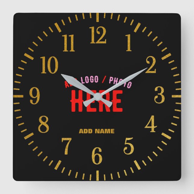 RELÓGIO QUADRADO NA MODA MODERNO PERSONALIZÁVEL NEGRO VERIFICADO CO (Frente)