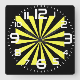Relógio Quadrado Na moda Starburst Clock. Art Deco parece.