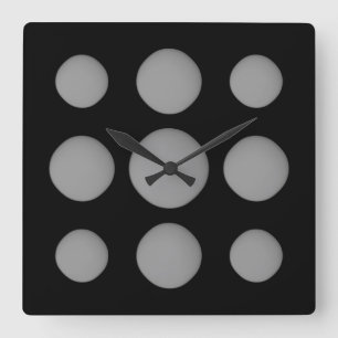 Relógio Quadrado Na moda Trendy Space Cinza Pontos