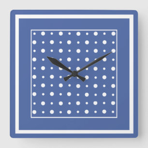 Relógio Quadrado Na moda Wall Clock, Bolinhas Azuis Escuras