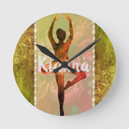 Relógio Quadrado Na moda Watercolor Ballerina Personalizada