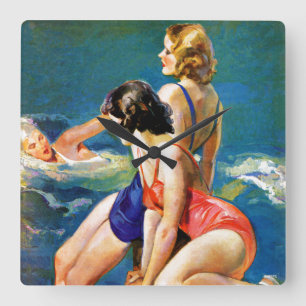 Relógio Quadrado Na piscina