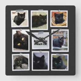 Relógio Quadrado Nada Melhor Que Um Gato Negro