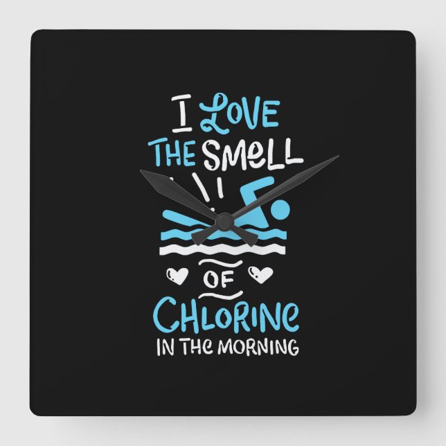 Relógio Quadrado Nadador Nadador Natação Esporte Presente (Frente)