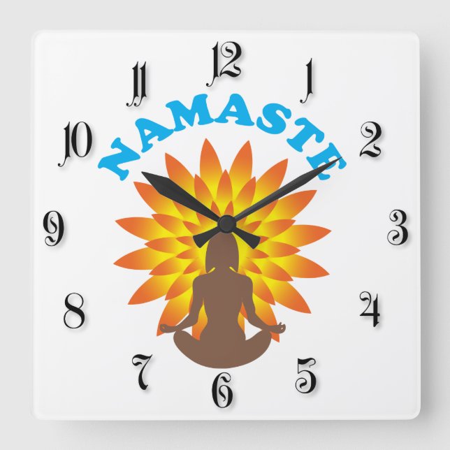 Relógio Quadrado Namaste (Frente)