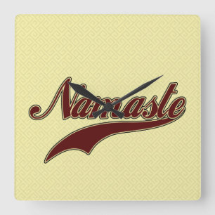 Relógio Quadrado Namaste Stylish Vermelho Borgonha