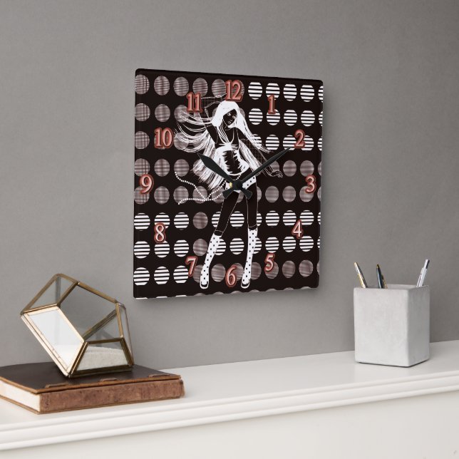 Relógio Quadrado namorada (Escritório)