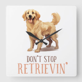 Relógio Quadrado Não Pare de Recuperar - amante de cachorro - Retri