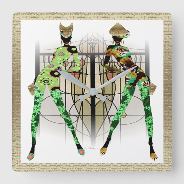 Relógio Quadrado Narrativa cultural (Frente)