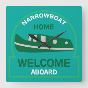 Relógio Quadrado Narrowboat - Acessórios - Presentes do Canal Boat