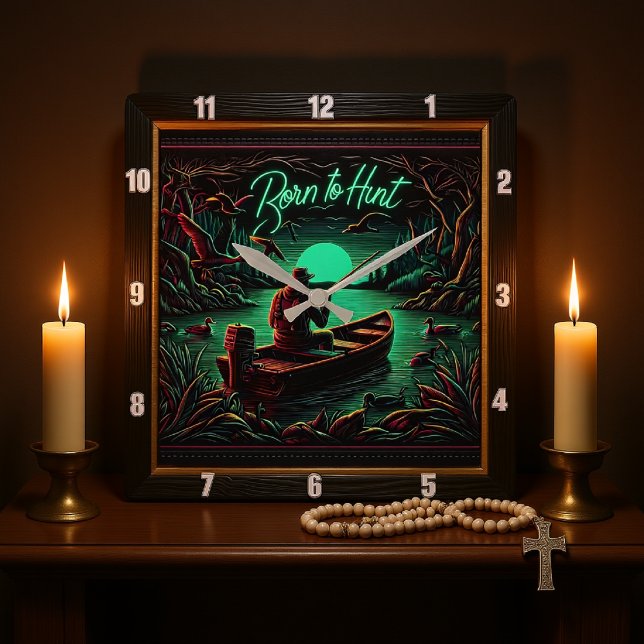 Relógio Quadrado Nascer à caça russa (Criador carregado)