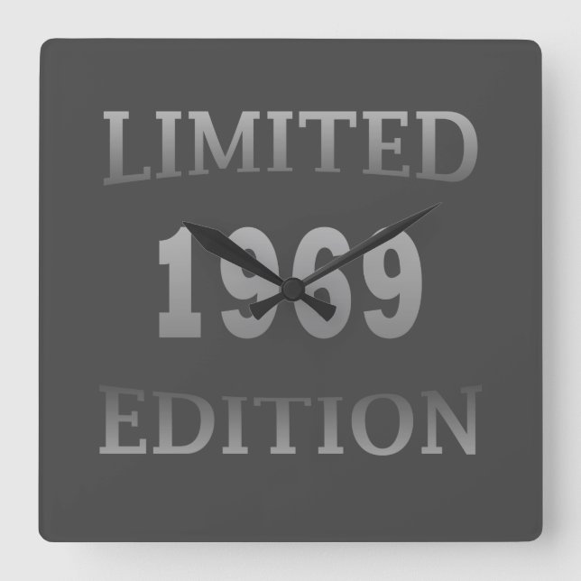 Relógio Quadrado nascer de aniversário de 1969 (Frente)