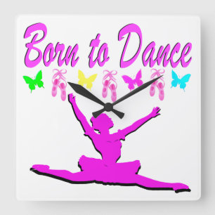 Relógio Quadrado NASCER DE PINCO bonito PARA DANCE BALLERINA DESIGN
