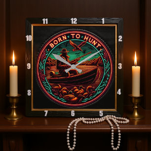 Relógio Quadrado Nascer para caçar a chamada do caçador