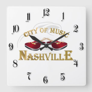 Relógio Quadrado Nashville. Cidade da música