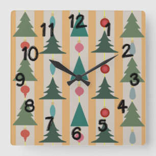 Relógio Quadrado Natais vintages