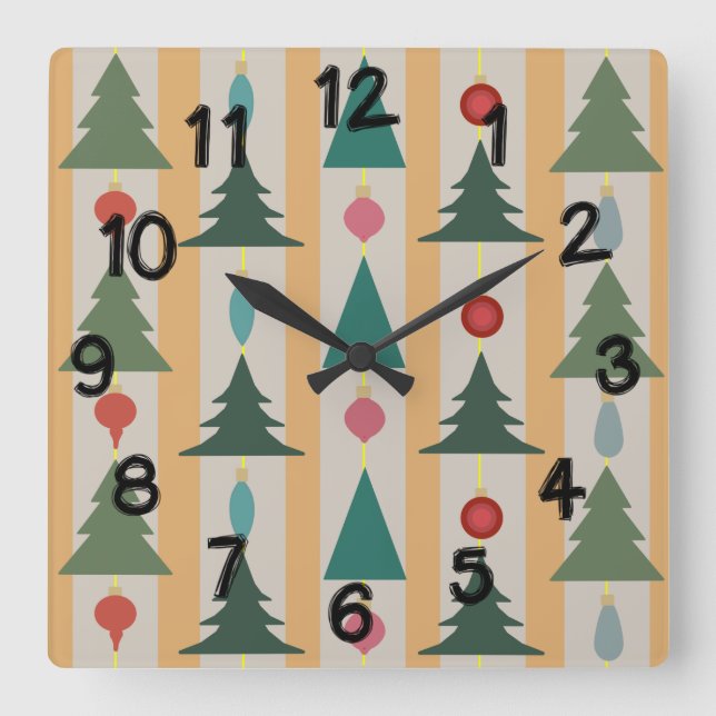 Relógio Quadrado Natais vintages (Frente)