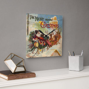 Relógio Quadrado Natal Antigo, A Noite Antes do Natal