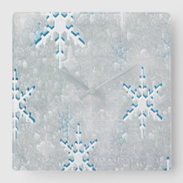 Relógio Quadrado Natal IceSnowflakes