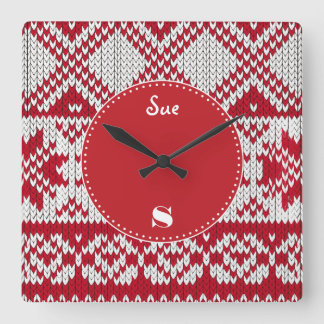 Relógio Quadrado Natal Knit