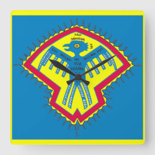 Relógio Quadrado Native American bird symbol