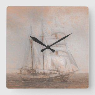 Relógio Quadrado Navio de Navegação Atlântida da Vinci