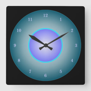 Relógio Quadrado Neon Aqua/Purple/Blue