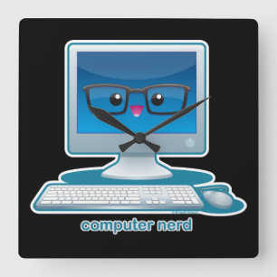 Relógio Quadrado Nerd do computador