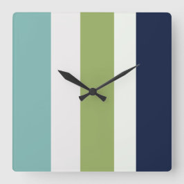 Relógio Quadrado Netuno, Seashell, Greve Verde e Marinho