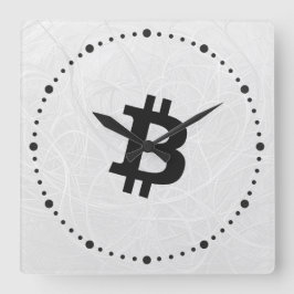 Relógio Quadrado Neurônio Bitcoin Branco