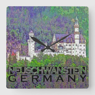 Relógio Quadrado Neuschwanstein