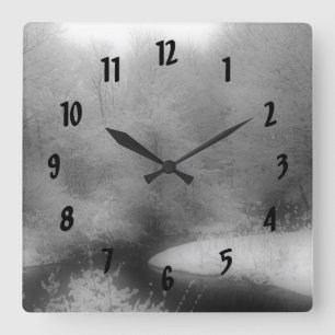 Relógio Quadrado Neve Inverna E Natureza Da Corrente