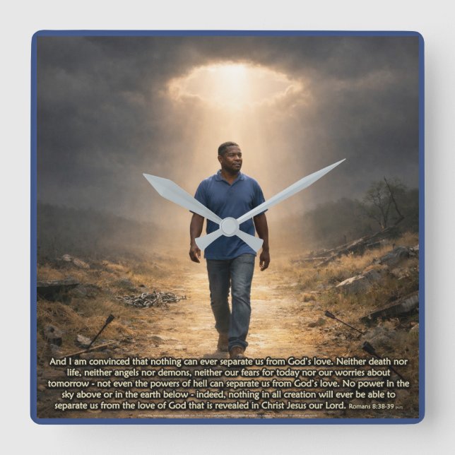 Relógio Quadrado Never separated from God (Frente)