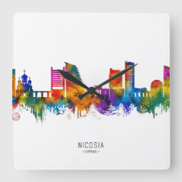 Relógio Quadrado Nicosia Cyprus Skyline