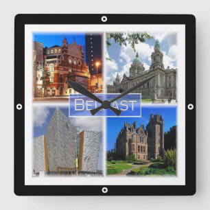 Relógio Quadrado NIR003 BELFAST, Irlanda do Norte,