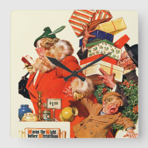 Relógio Quadrado Noite antes do Natal