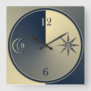 Relógio Quadrado Noite e dia pulso de disparo minimalistic elegante
